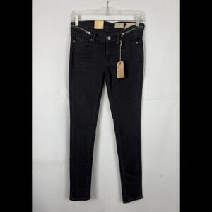 AllSaints Band Heart Ashby Low Rise Skinny Fit Jeans Washed Black Size 25Wx30L
